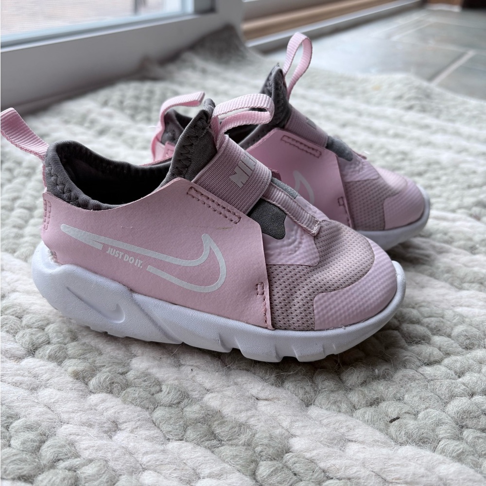 Nike Pink and White Slip-On Toddler Athletic Shoes